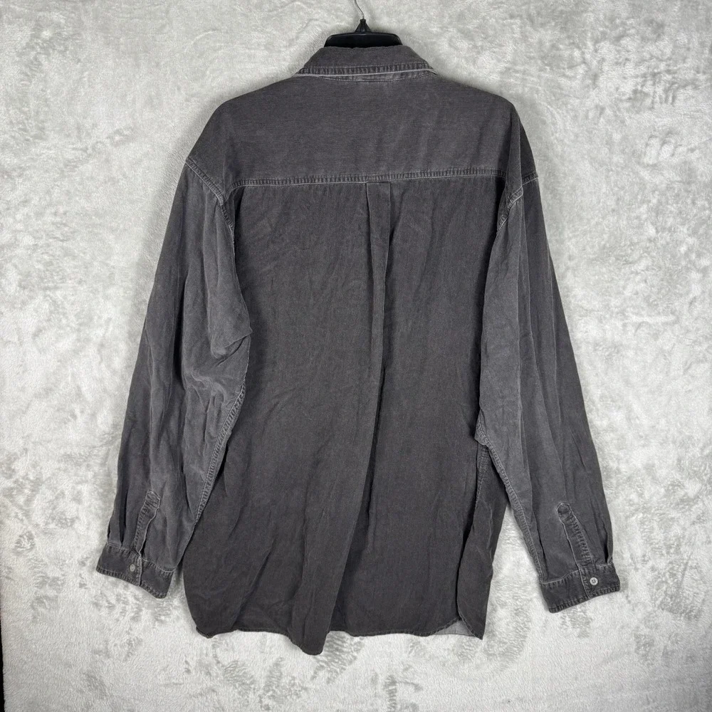 VTG The North Face‎ Men's Size XXL Gray Corduroy Long Sleeve Pea Shirt